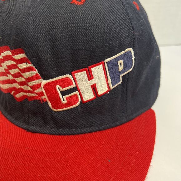 Vintage 90s CHP USA 50 Star Flag Embroidered Trucker Hat Cap SnapBack Trucker - Picture 3 of 16